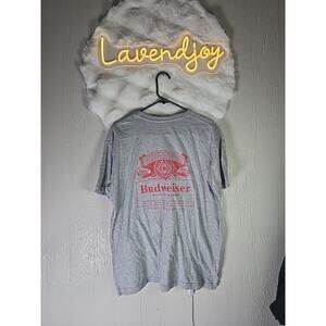 Budweiser Gray T Shirt Large Mens Short Sleeve Crewneck Comfort Casual